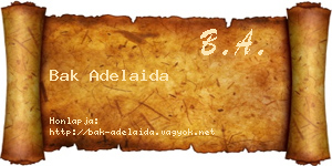Bak Adelaida névjegykártya